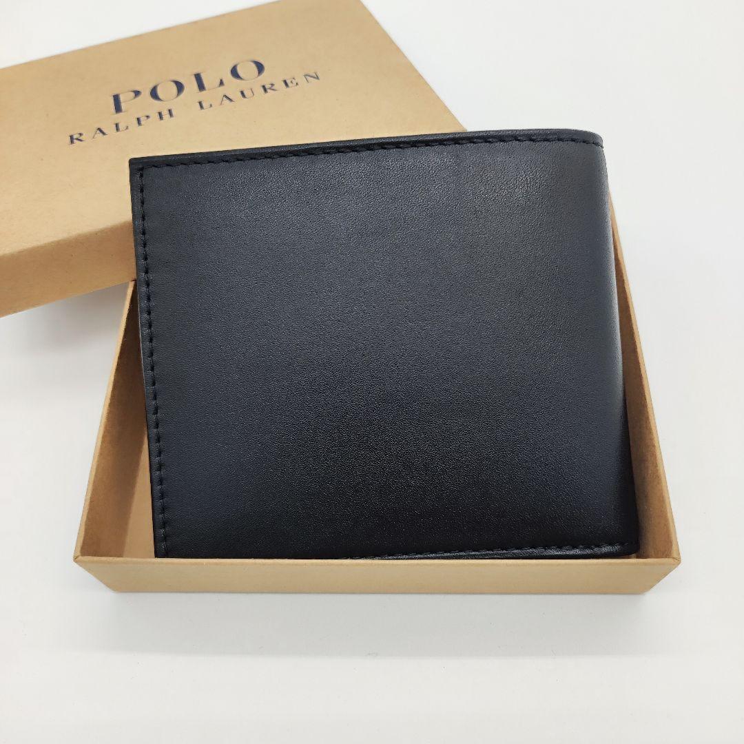 早い者勝ち 大人気 ポロベア 財布 二つ折り 黒