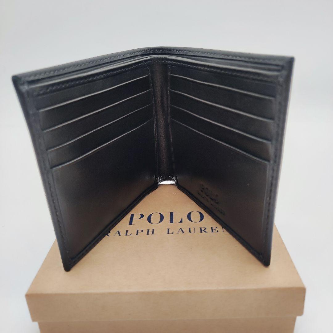 早い者勝ち 大人気 ポロベア 財布 二つ折り 黒