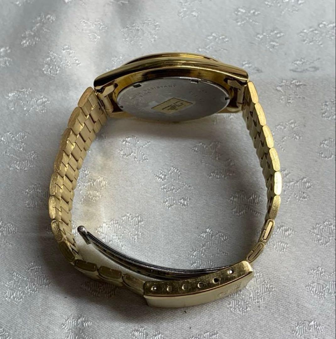 SEIKO SQ 腕時計　メンズ 金色　電池交換済　稼動品