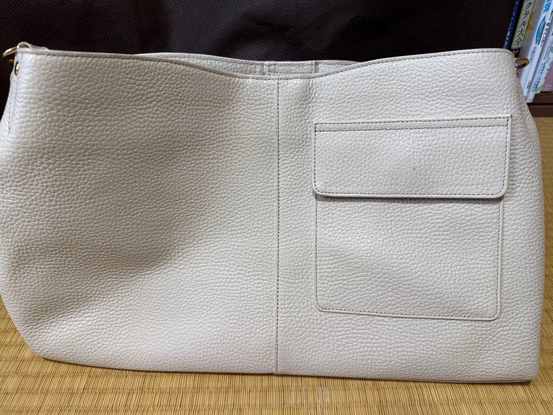 ATAO ホワイトレザー ショルダーバッグ　トートバッグ