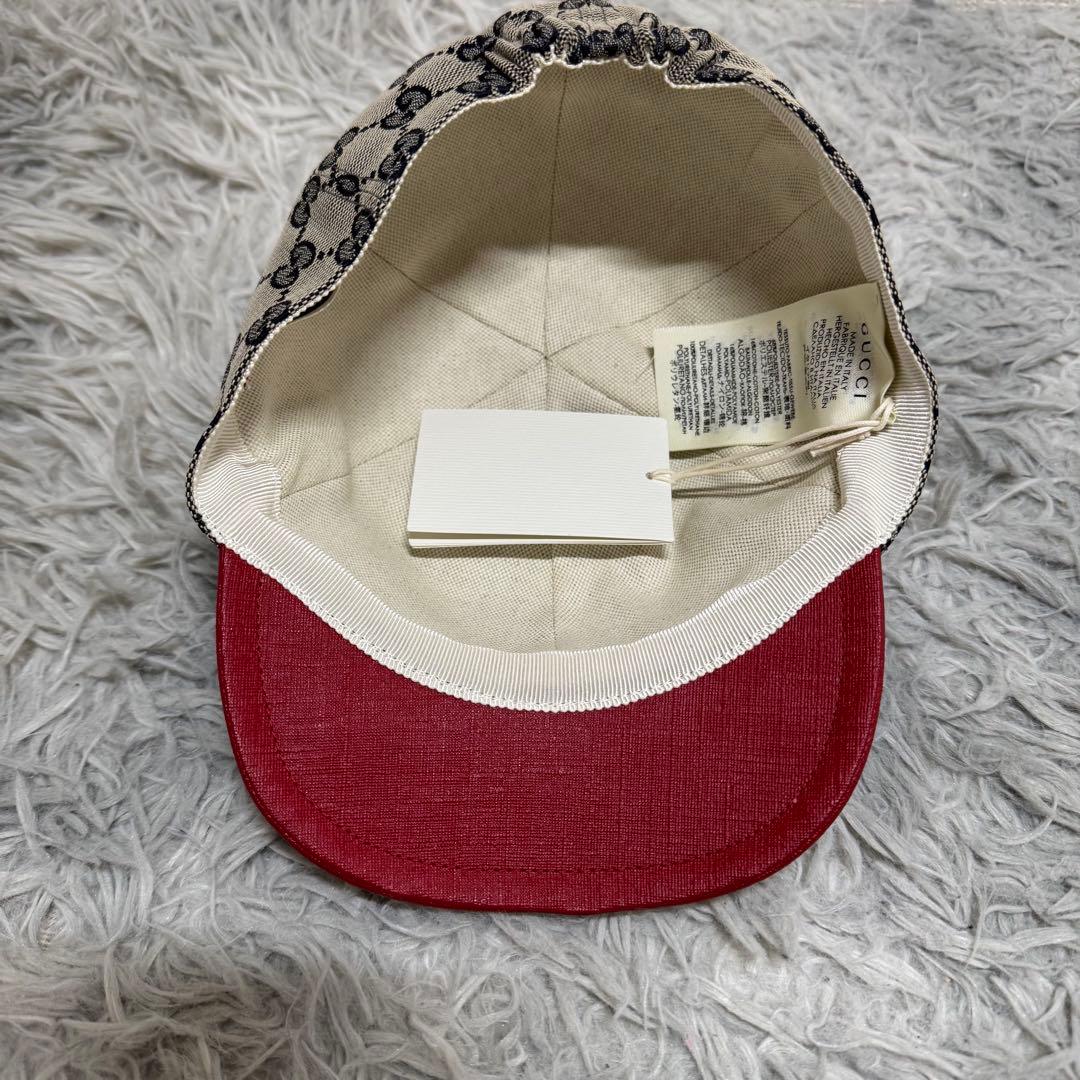 新品タグ、ケース付き GUCCI KIDS HAT GGキャンバス 子供用 帽子