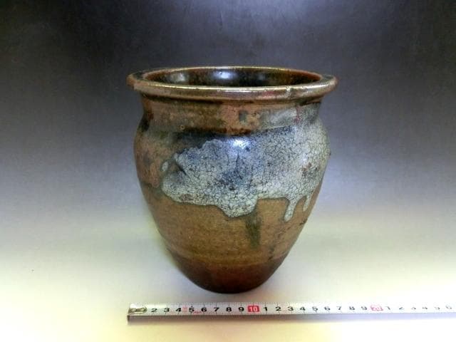 壷■古丹波焼 古壷 時代物貫入花器（江戸期）古壺 古美術 時代物 骨董品■