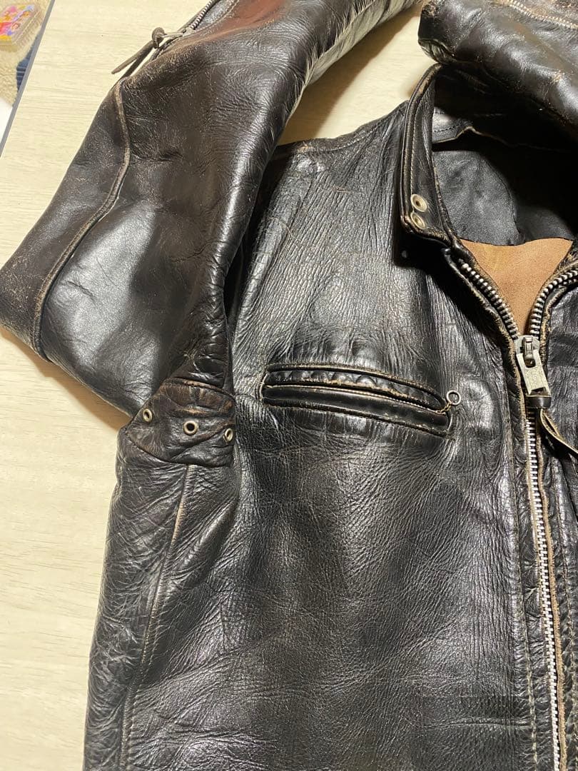 ヴィンテージホースハイド　シングルライダースジャケット