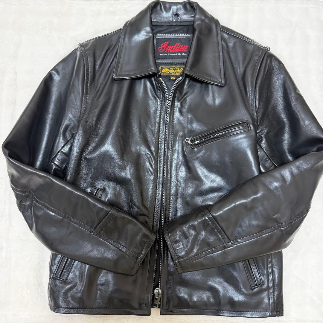 美品 インディアンモーターサイクル　馬革　シングルレザージャケット　ホースハイド