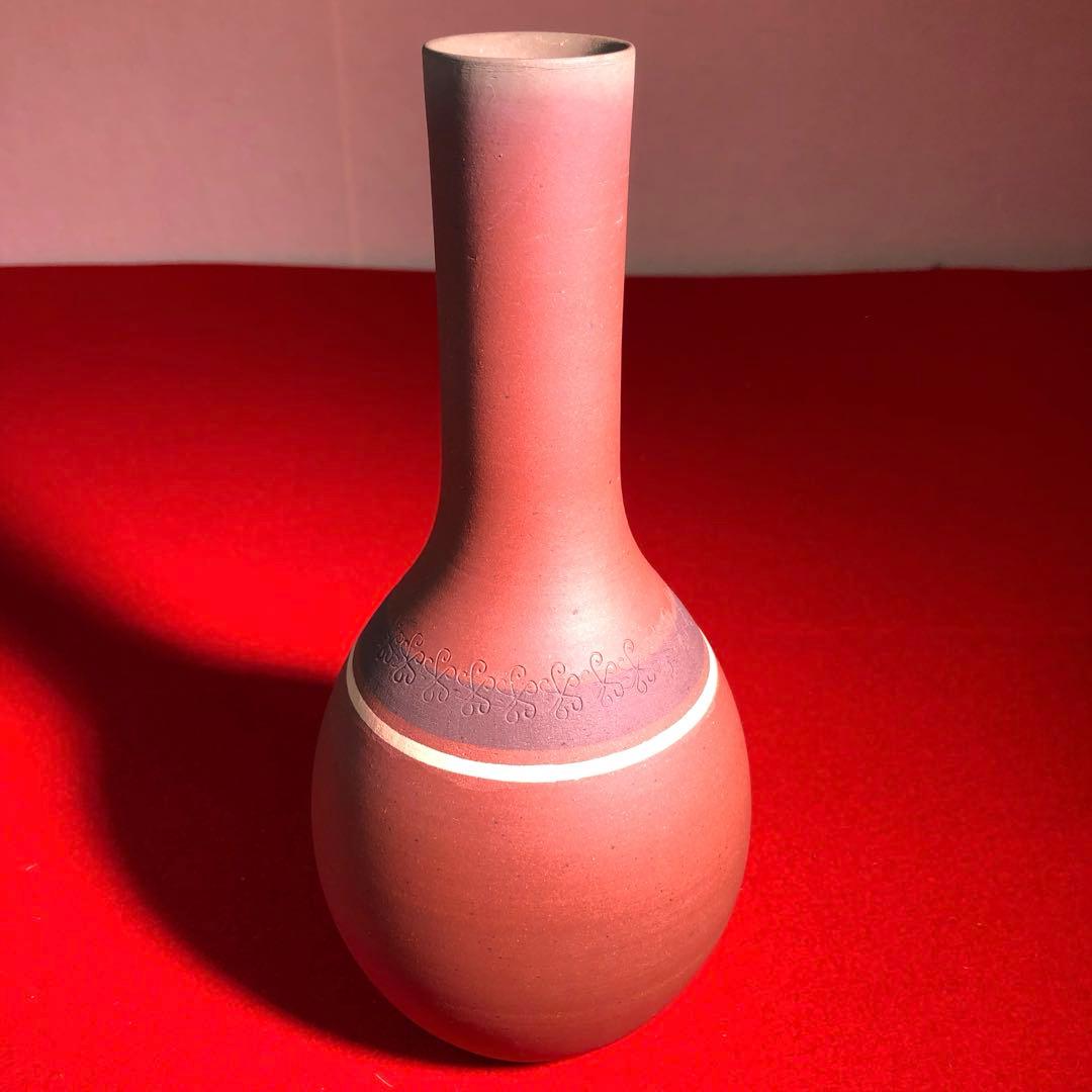 【茶道具】今井政之作　象嵌輪彩花瓶