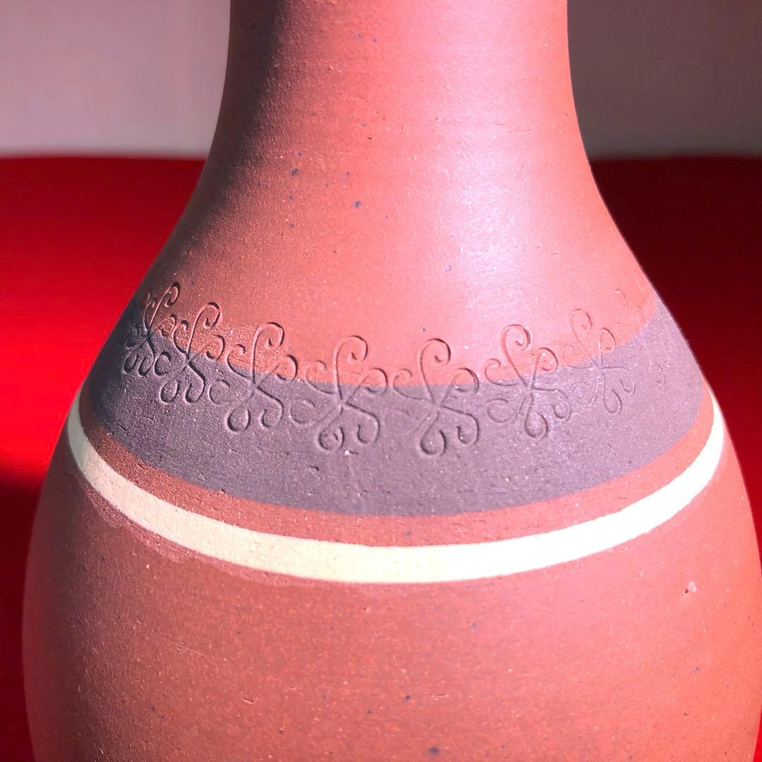 【茶道具】今井政之作　象嵌輪彩花瓶