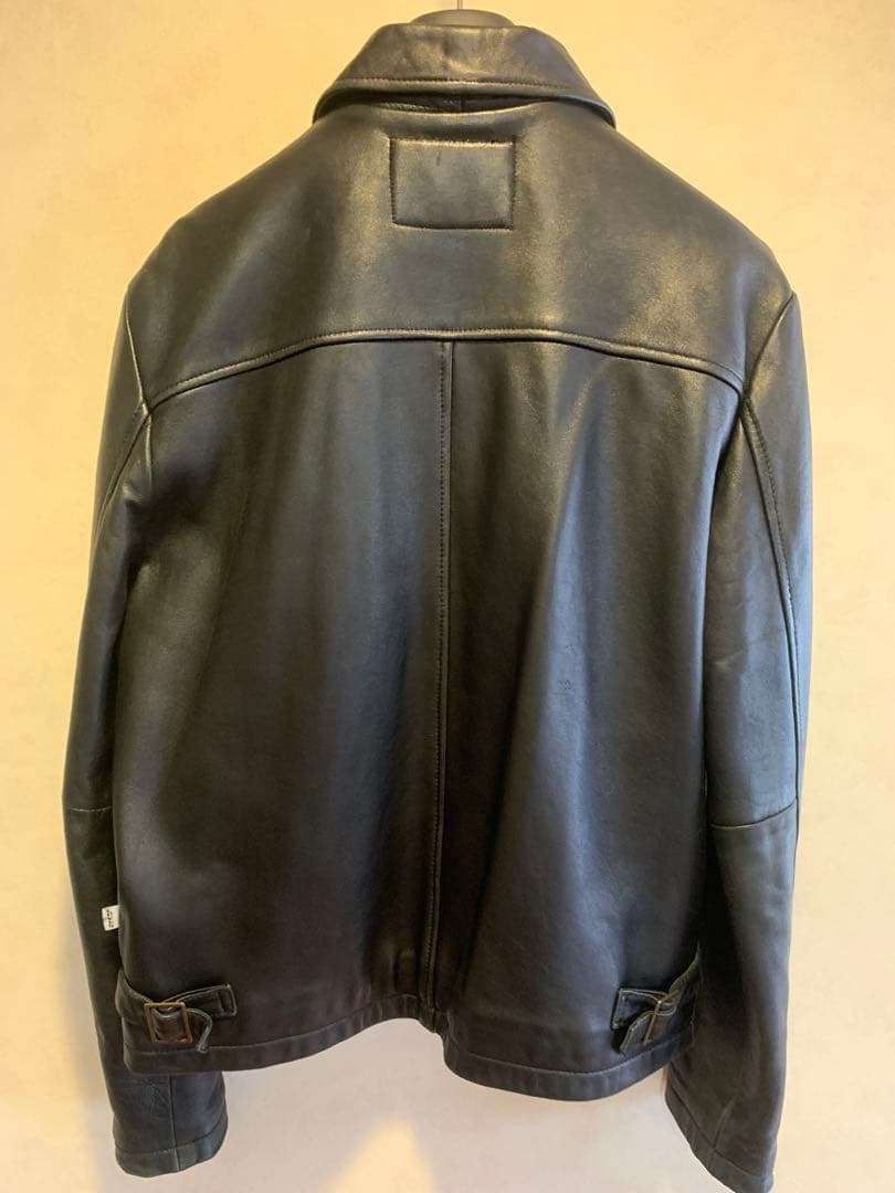 希少本物美品高級羊ラムレザーホワイトLEVI'SリーバイスライダースジャケットL