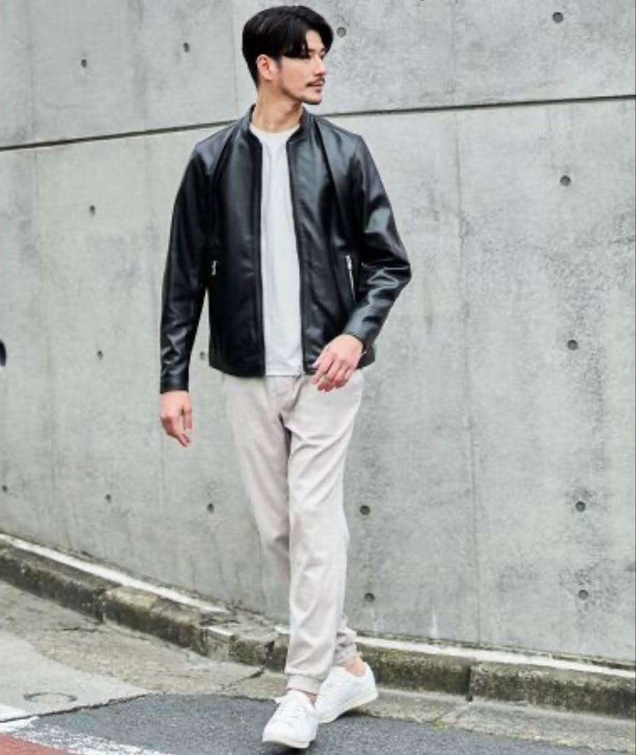 TETE HOMME ラムレザーシングルレザーライダース ジャケット