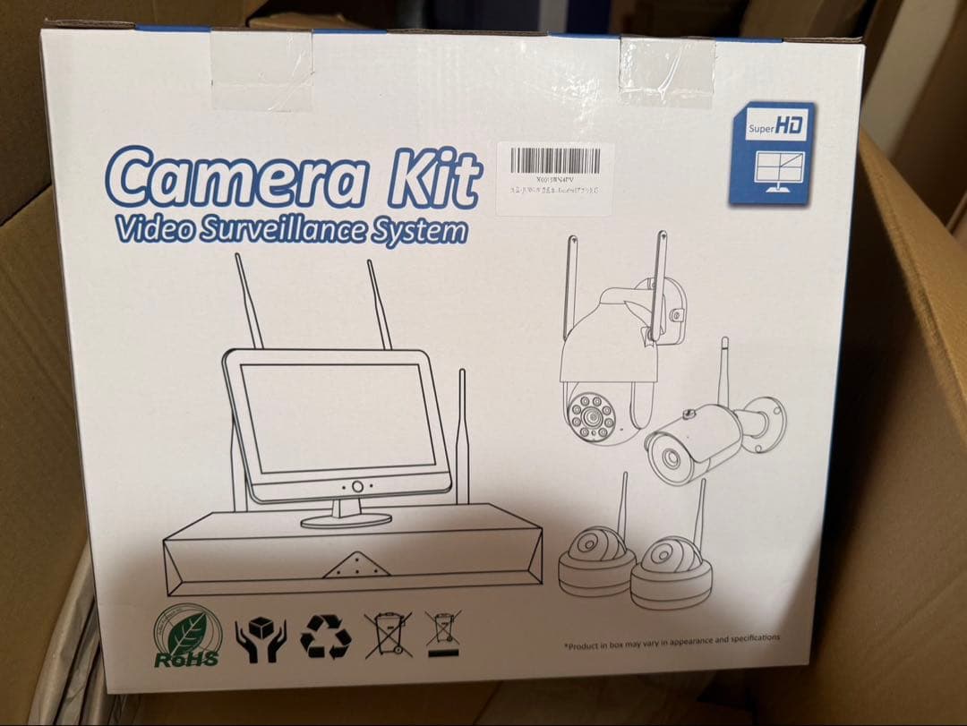 防犯カメラ 屋外 防水防塵 500万画素 超高画素 モニター付き 130°広角