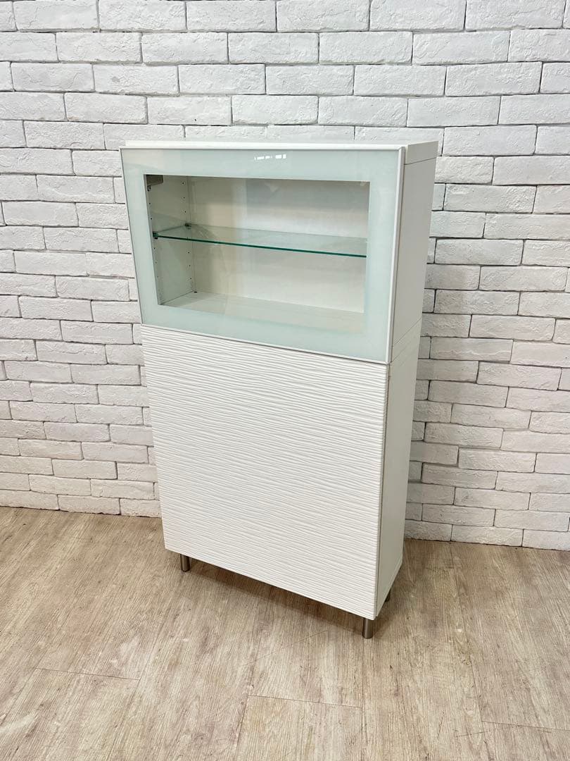 A 【東京都内23区配送無料】棚　収納　陳列　リビング　キッチン　食器棚　ガラス