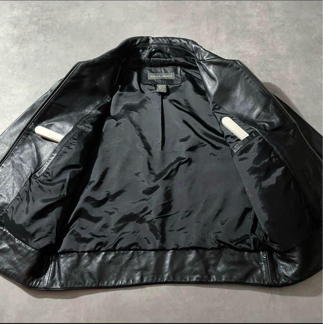 90s BANANA REPUBLIC black leather 希少 短丈