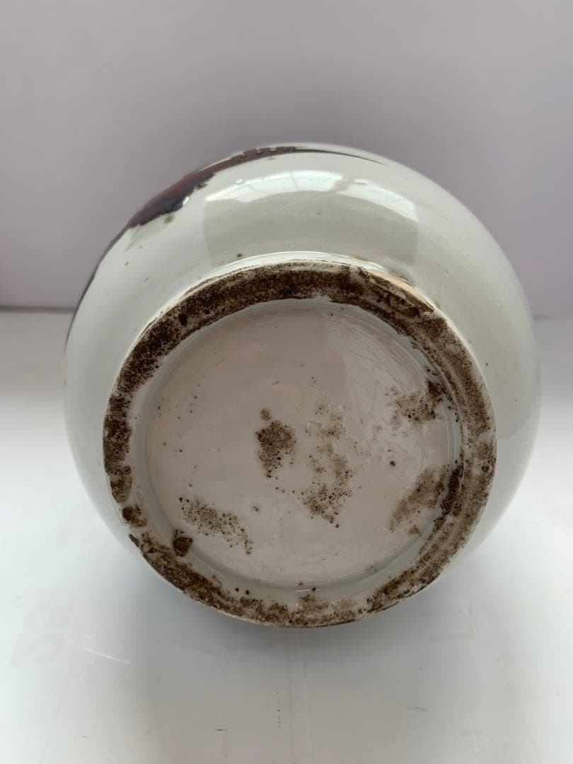 朝鲜美術　李朝　白磁　鉄絵　花瓶　送料込み