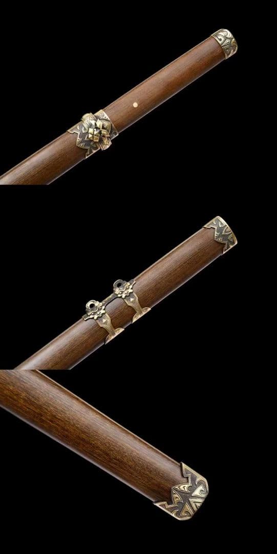 【虎頭直刀】古兵器 武具 刀装具 日本刀　模造刀 居合刀 武士道 鑑賞用 美術刀