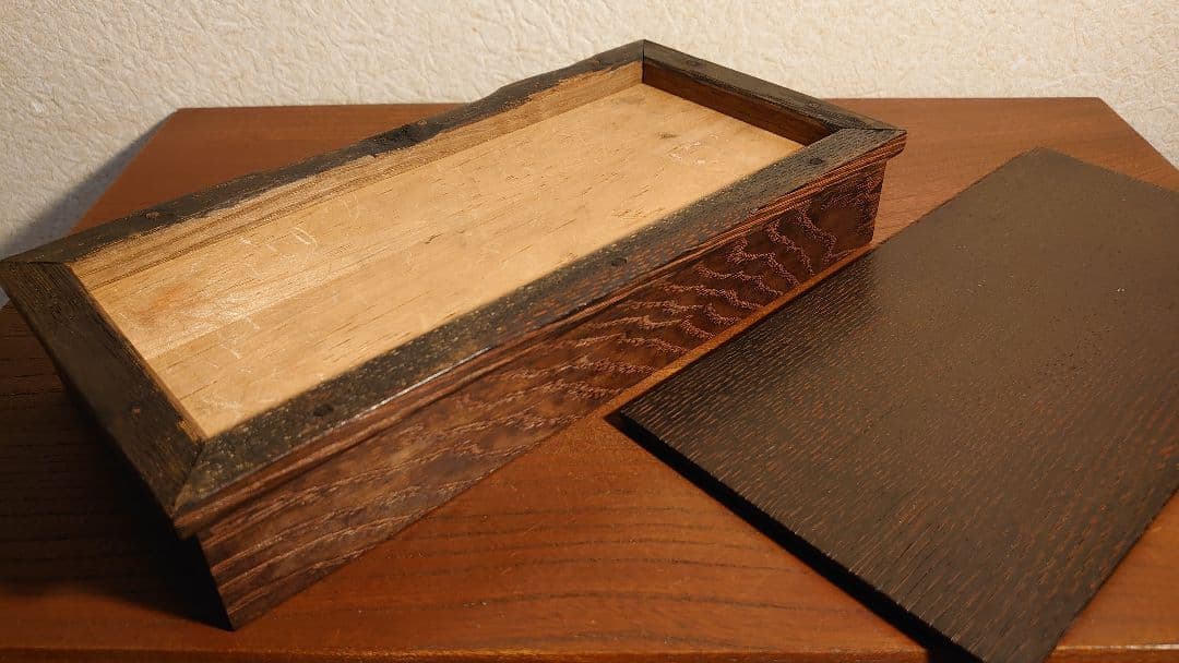 硯箱　時代箱　欅　欅製　アンティーク硯箱　蔵出し　１客