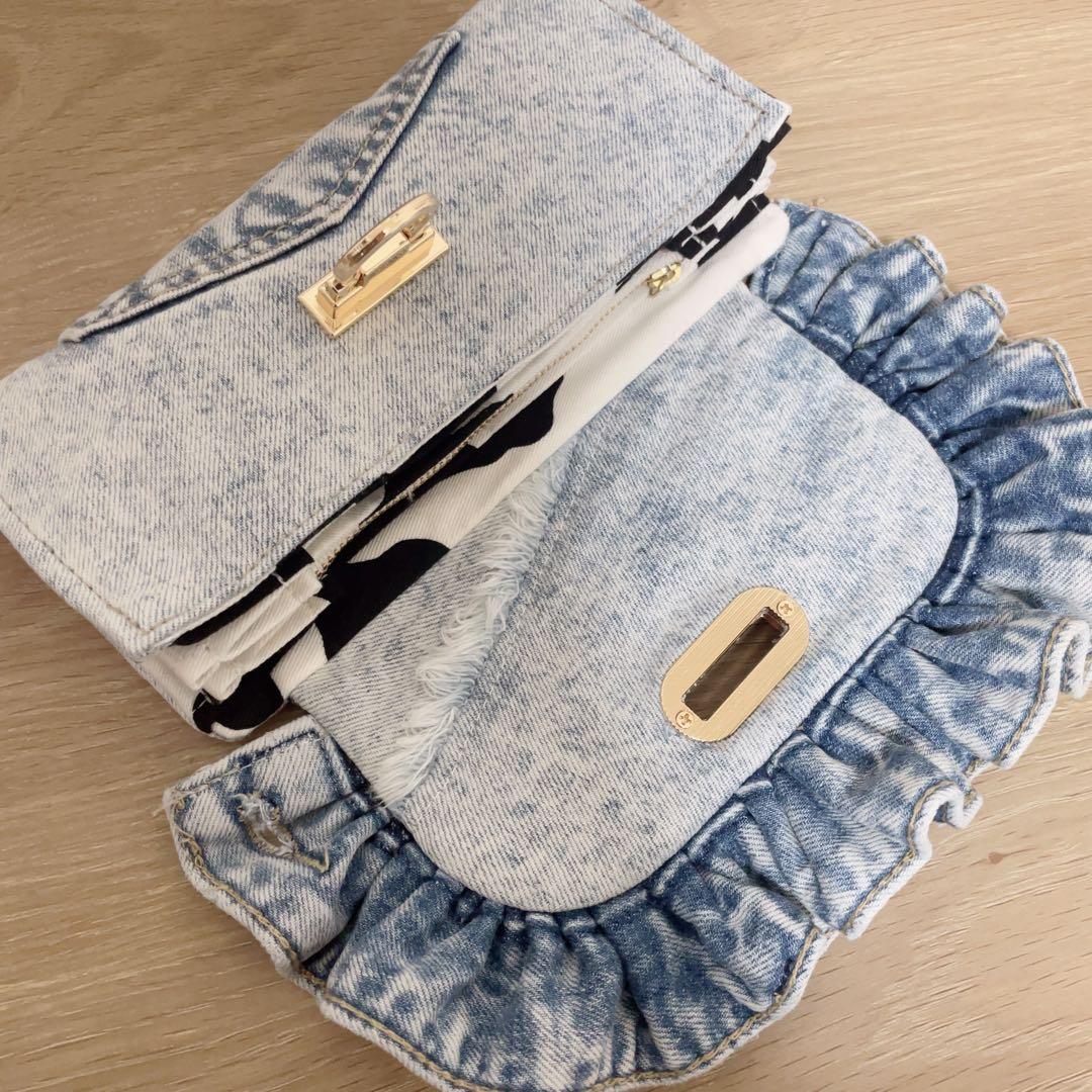 デニム リメイク フリル 長財布