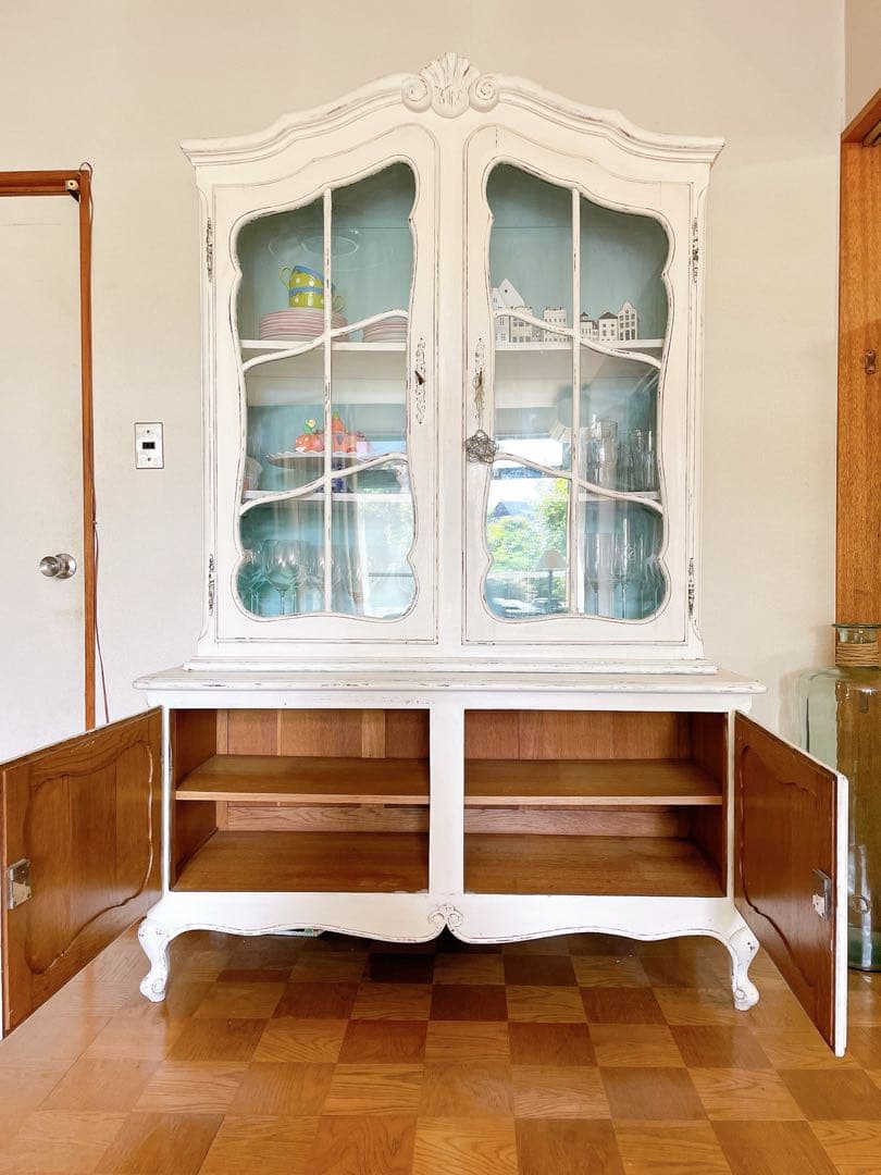 フランス アンティーク キッチンキャビネット カップボード 食器棚 ブロカント