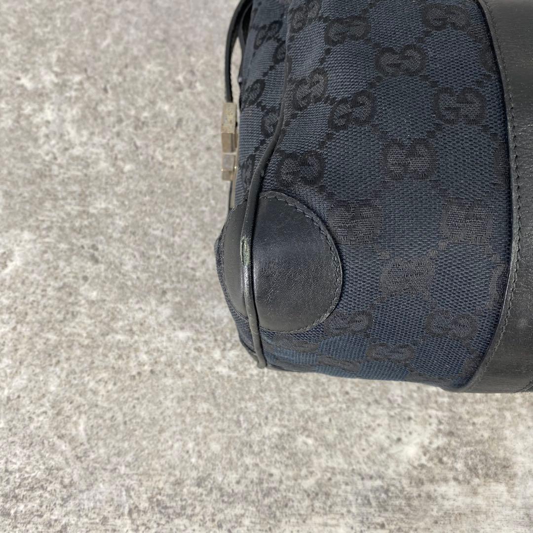 GUCCI グッチ GG柄 キャンバス ミニボストン ハンドバッグ ブラック