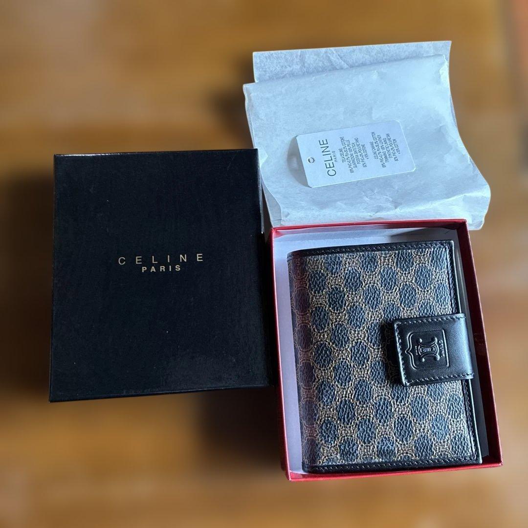 CELINE セリーヌ マカダム ブラゾン トリオンフ柄　二つ折り財布　未使用