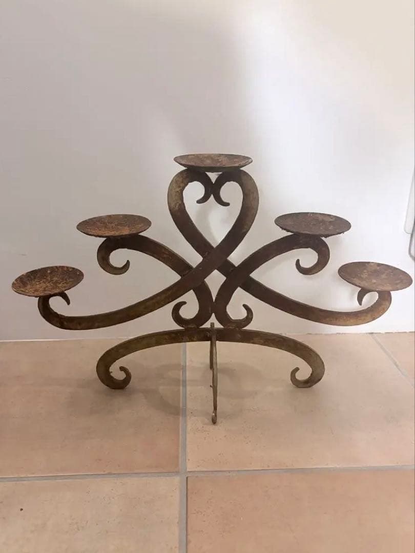 アンティークキャンドルスタンド 5灯 ヨーロッパブロカント　鉄製