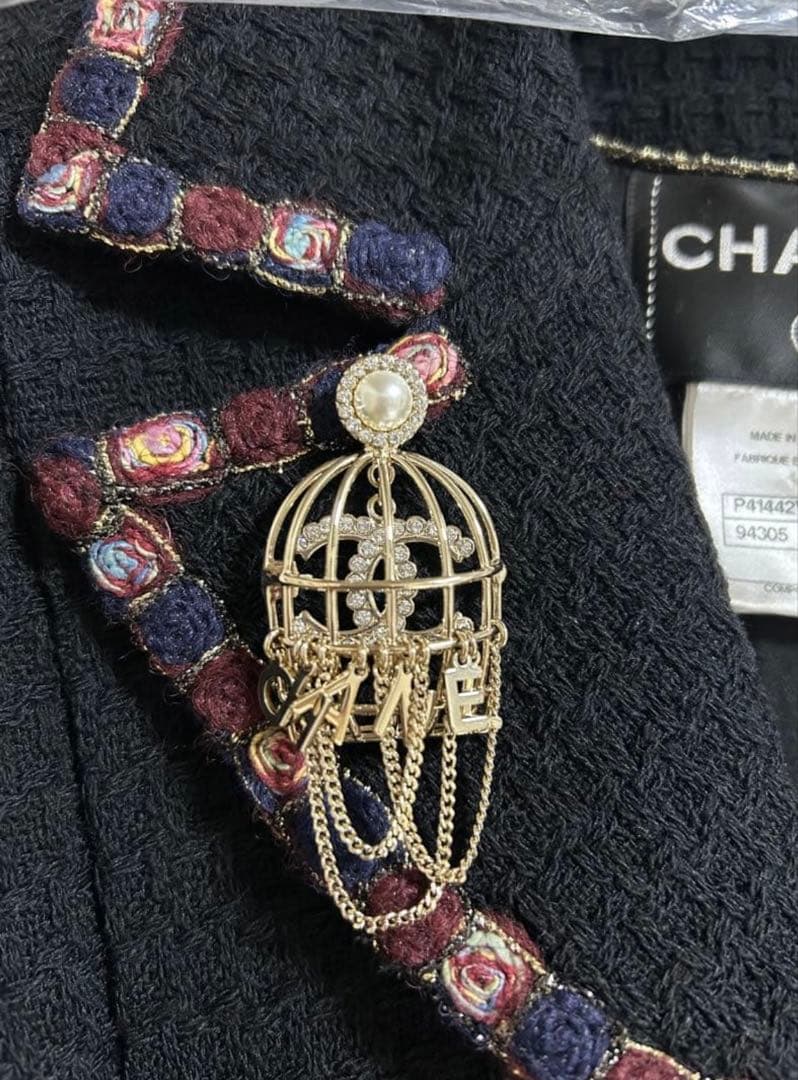 17万　美品　正規品　CHANEL 　ブローチ　鳥籠　鳥かご　付属品あり