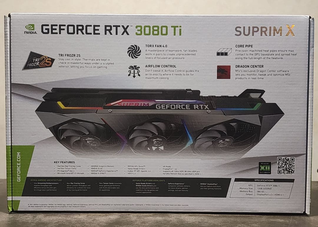 【動作確認済み】MSI GeForce RTX3080Ti SUPRIM X
