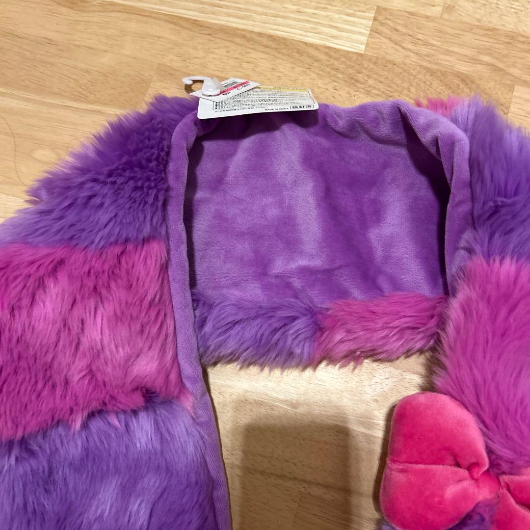 レア　チシャ猫　チャーム付きマフラー　ティペット　ディズニー　不思議の国のアリス