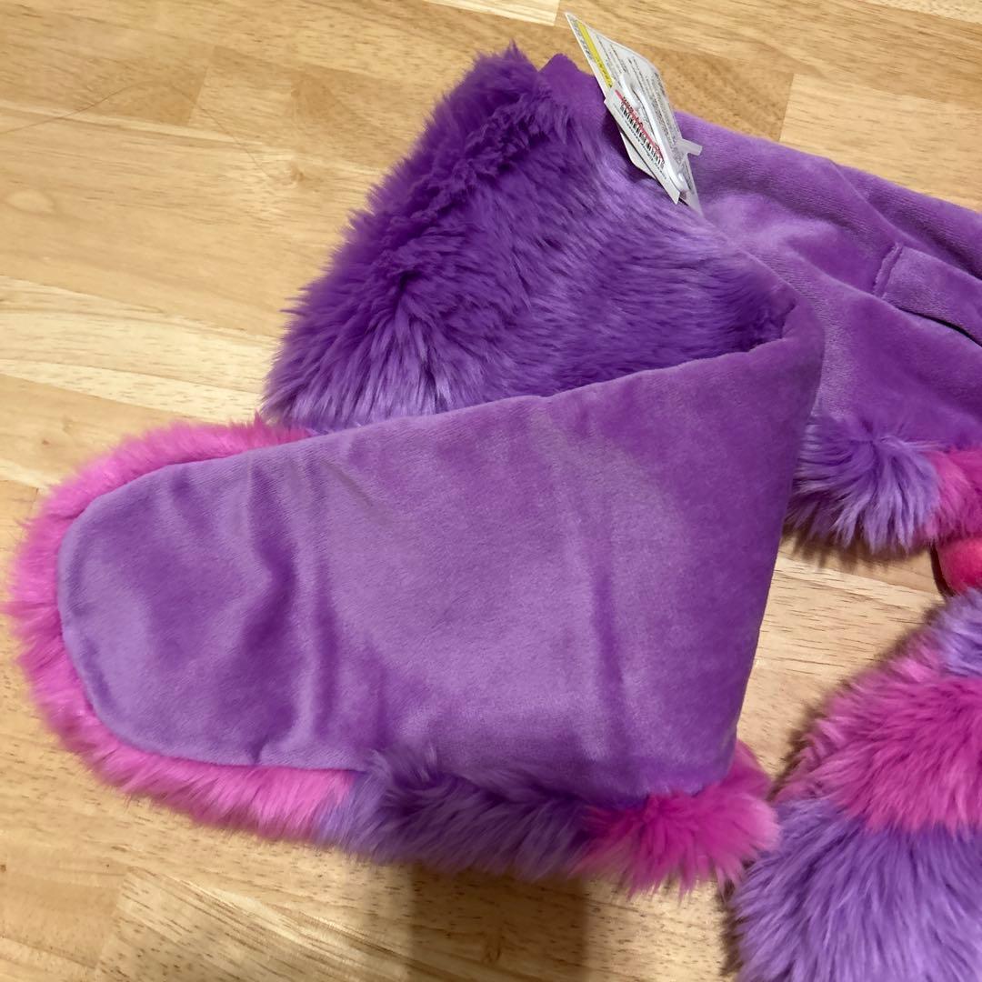 レア　チシャ猫　チャーム付きマフラー　ティペット　ディズニー　不思議の国のアリス