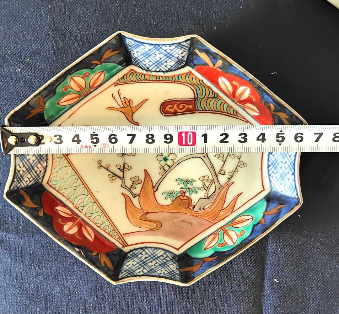古伊万里　色絵　八角形陶磁器皿 5枚セット　※メルカリのみ出品