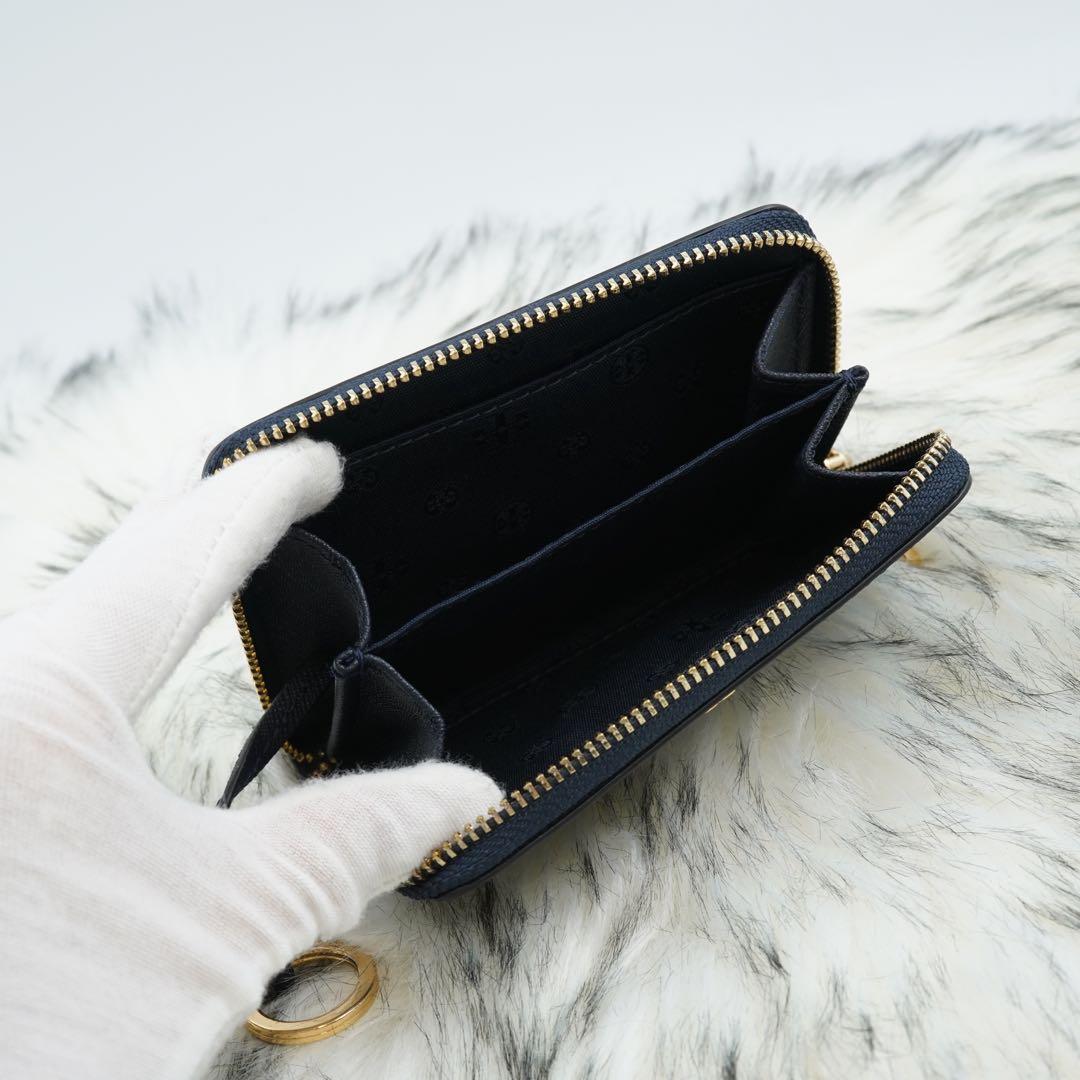 未使用　TORY BURCH ジップウォレット　小銭入れ　ケース　ネイビー