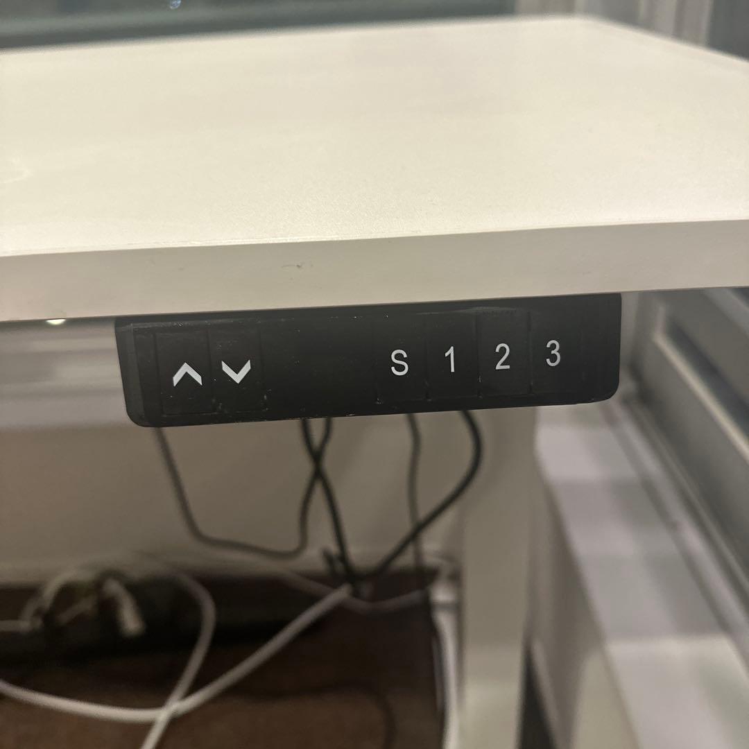 山善　電動昇降デスク　幅120×奥行70 ホワイト