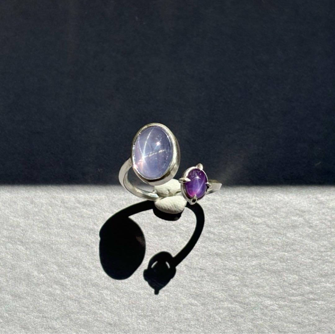 スターサファイア フォークリング　シルバー　12号　kitohi