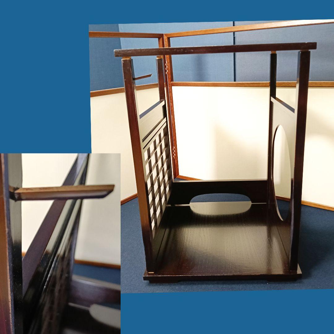 AO42 吉野棚 平安光入作 溜塗 組立 圓龍斎好 共箱 外箱 美品 茶道具棚