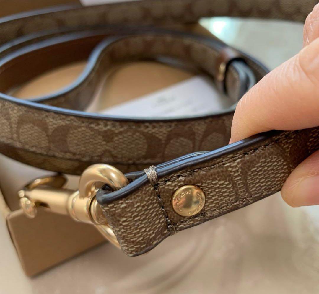 COACH 犬ブラウンレザーリード 130cm