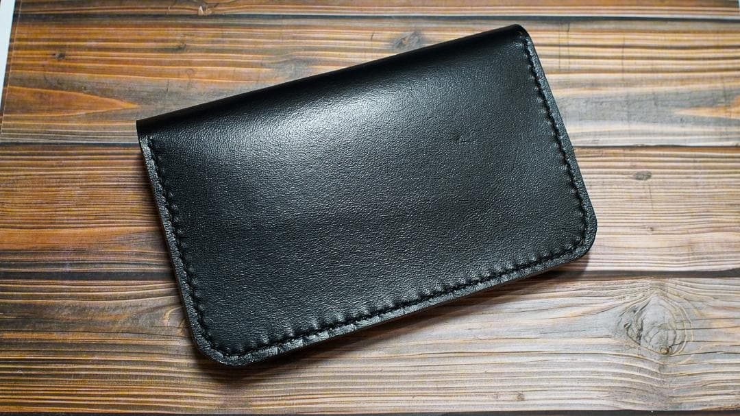 ミドルトラッカーウォレット　三層　馬革 茶芯ブラック　真鍮 トラッカーウォレット