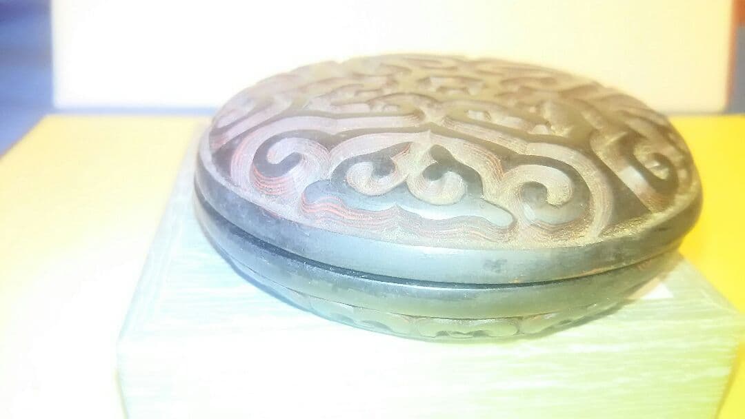 茶道具、香合、堆黒、平丸、唐物、6番