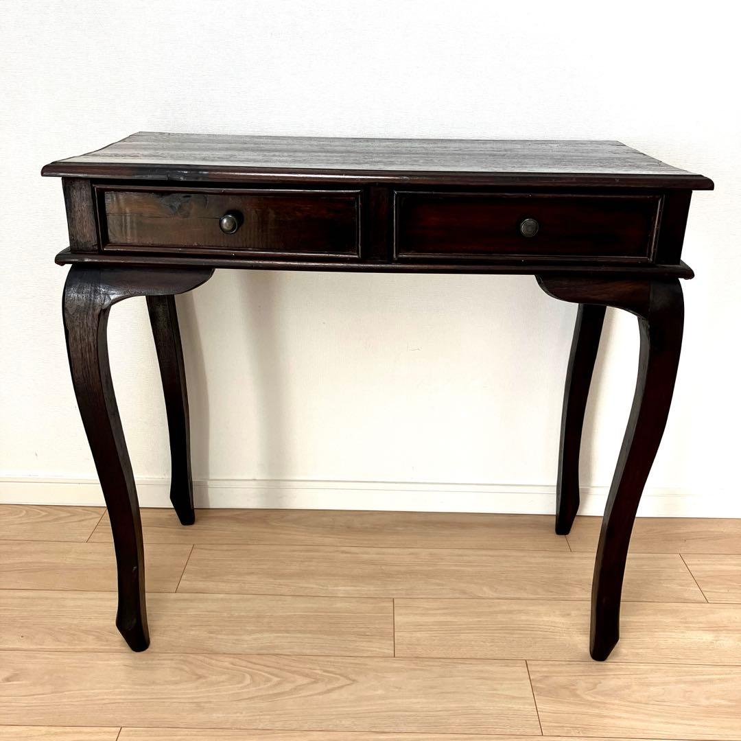 猫足テーブル コンソールテーブル 引出し付き アンティーク