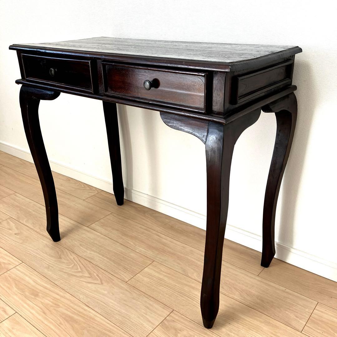 猫足テーブル コンソールテーブル 引出し付き アンティーク