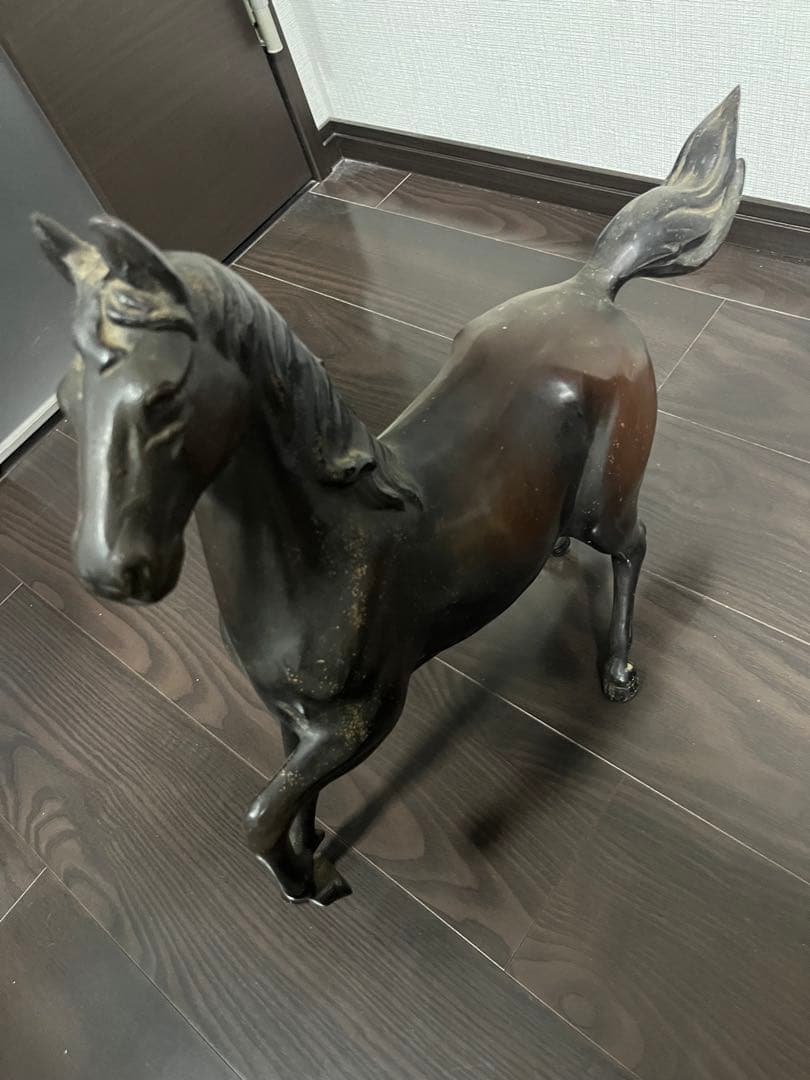 【馬　鉄製　置物】駿馬 午 駆馬 ＊重さ（約）：8.7kg アンティーク