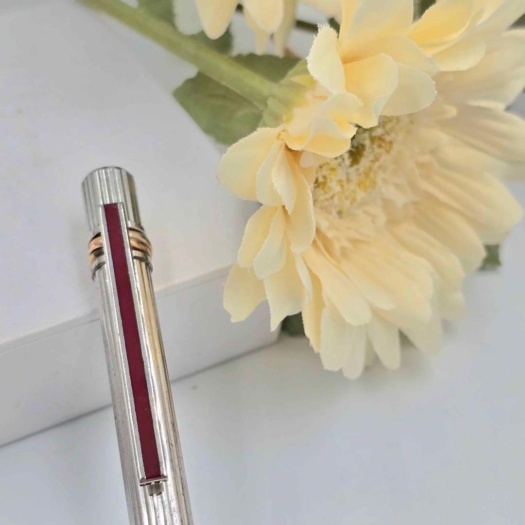 Cartier カルティエ トリニティボールペン シルバー×レッド系