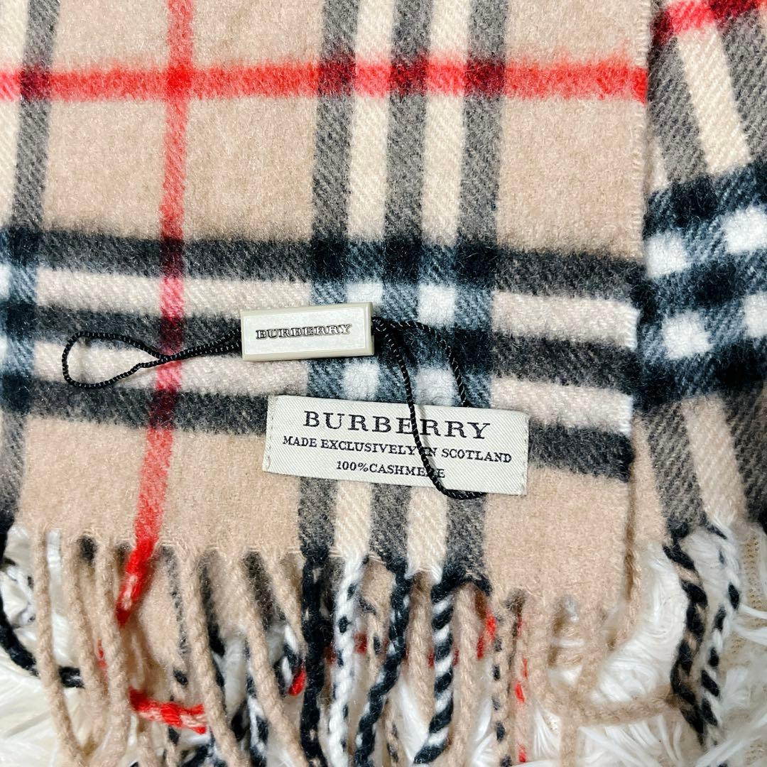 未使用 バーバリー カシミヤ100 マフラー ユニセックス 新タグ ノバチェック
