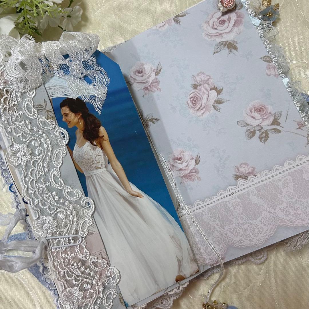 薔薇とレースのジャンクジャーナル・雑記帳　Blue Wedding