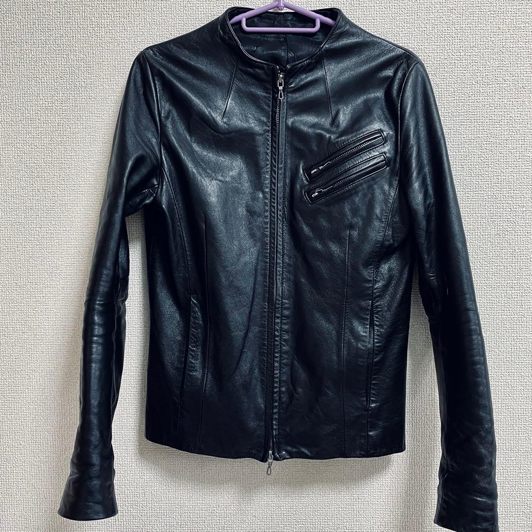 FUGA レザージャケット ライダース　ノーカラー　本革(馬)