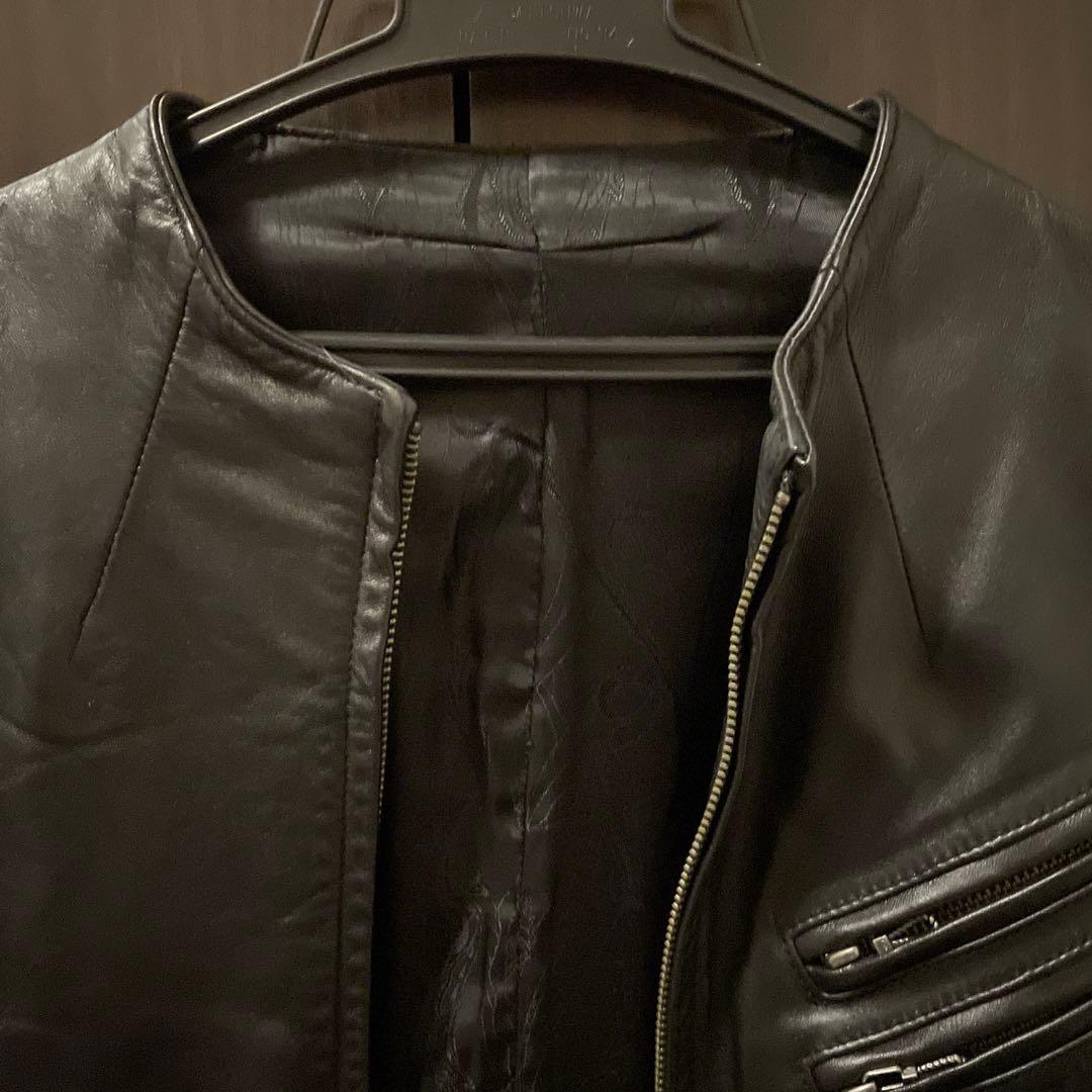 FUGA レザージャケット ライダース　ノーカラー　本革(馬)