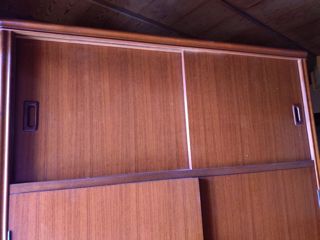 木製箪笥 スライド扉　観音扉　引出し付き(中古品)