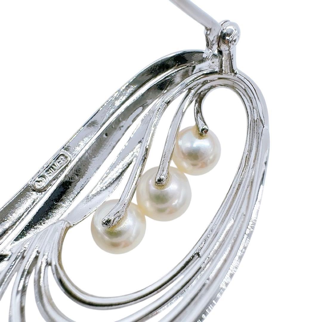 希少/未使用級✨タサキ ブローチ ピンバッチ パール 真珠 シルバー フォーマル