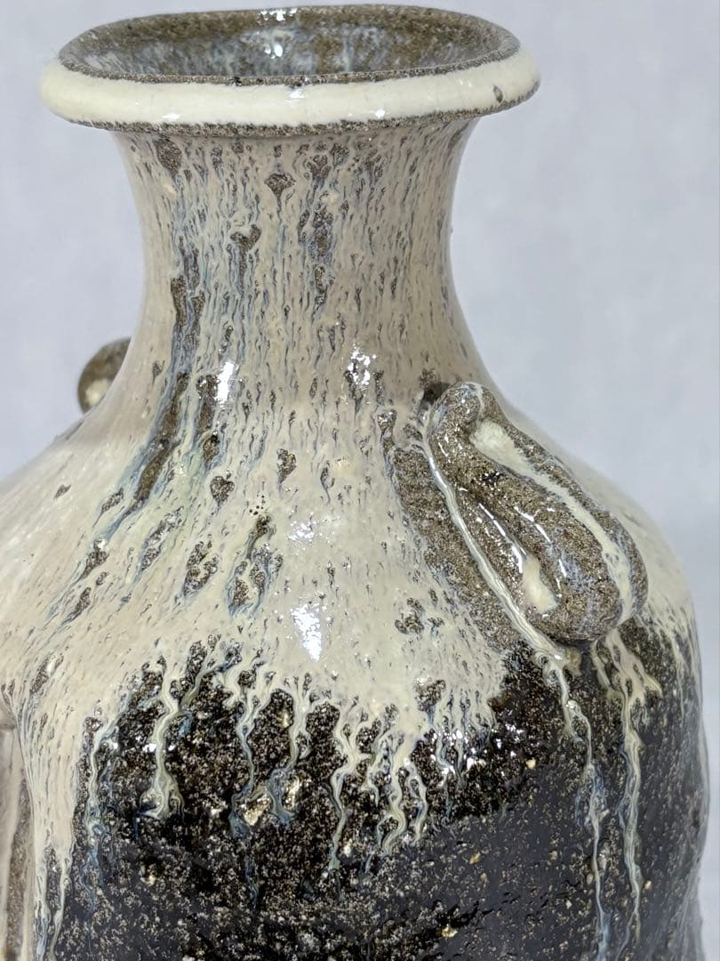 鏡山窯　井上東也作　唐津花入　美品　共箱　茶道具　送料込