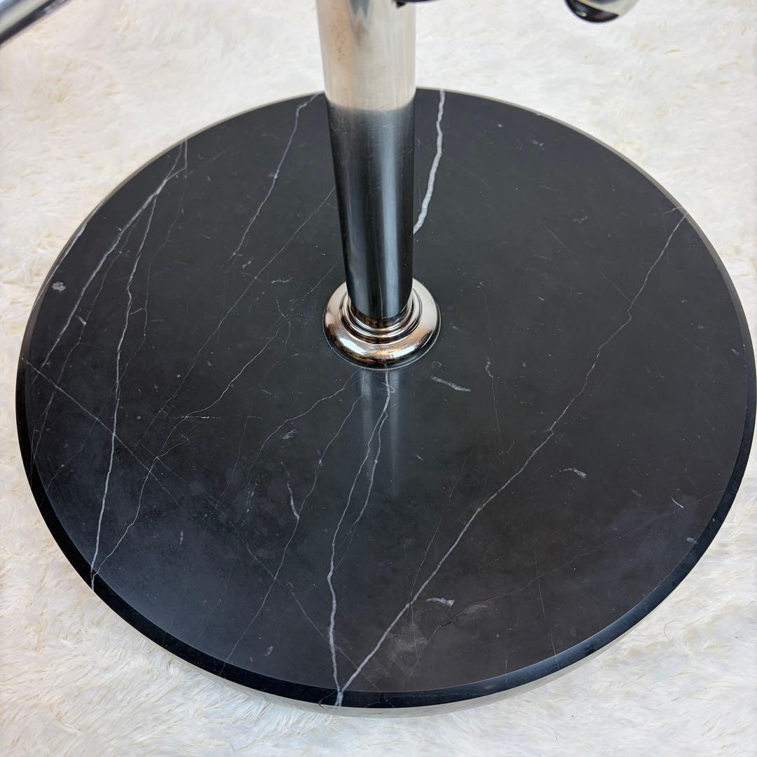 送料無料 サイドテーブル 2段式 ガラス・金属製 大理石