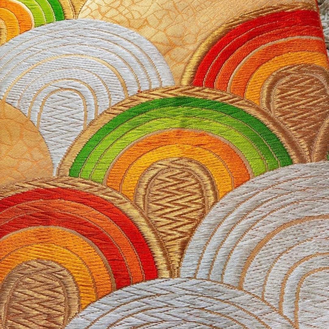 2点セット 美品 三松 アンティーク 振袖 正絹 袷 帯 大正ロマン 成人卒業式