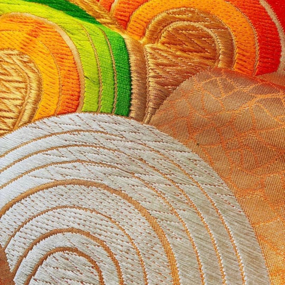 2点セット 美品 三松 アンティーク 振袖 正絹 袷 帯 大正ロマン 成人卒業式