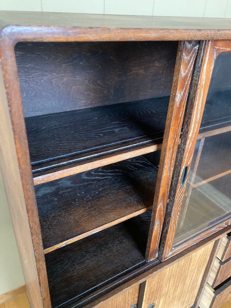 【昭和レトロ】アンティーク 棚 収納箪笥 飾り棚 食器棚 本棚 キャビネット